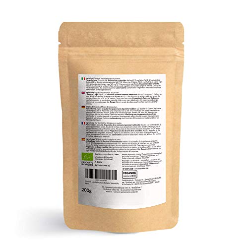 NaturaleBio Matcha Tee Pulver Bio - Premium-Qualität - 200g. Original Green Tea aus Japan. ideal zum Trinken. Grüntee-Pulver für Latte, Smoothies, Matcha-Getränk. Hergestellt in Uji, Kyoto. – Bild 4