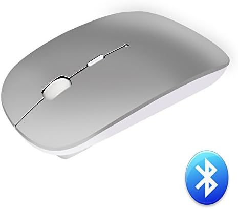 ACCTENIK Bluetooth Mouse Wireless Portable Noiseless Mice for PC, Macbook, Laptop, Android Tablet, Notebook (Grey)