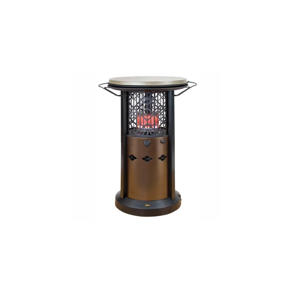 Outdoor Leisure Propane Bistro Table Patio Heater, Hammered Bronze Base
