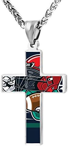Kenlove87 Patriotic Cross The Running Helmet Religious Lord'S Zinc Jewelry Pendant Necklace