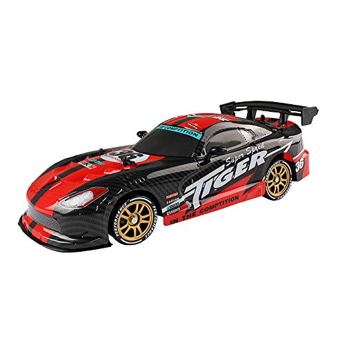 Kanzd RC Drift Car Cool LED Light USB 2.4G High Speed Remote Control Racing (Red)