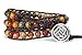 Carolyn Jane's Jewelry Celtic Knot Bracelet Leather Picasso Jasper Beaded Wrap (Silver Plated Button)