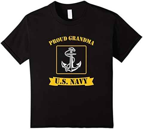 Kids Military Cool Proud US Navy Grandma Ribbon Gift T-shirts 6 Black