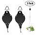 ODDIER Retractable Heavy Duty Easy Reach Pulley Plant Hanging Flower Basket Hook Hanger for Garden Baskets Pots and Birds Feeder Hang High up and Pull Down to Water Or Feed Pack of 2 (Black)