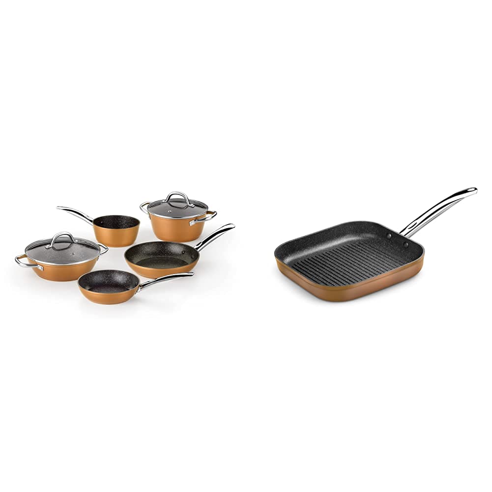 Monix-Copper-Bateria-5-piezas-aluminio-forjado-antiadherente-sin-PFOA-apto-todo-tipo-de-cocinas-incluso-induccion