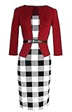 Lovaru Women's Work Mini Bodycon Stretch Zipper Pencil Dress