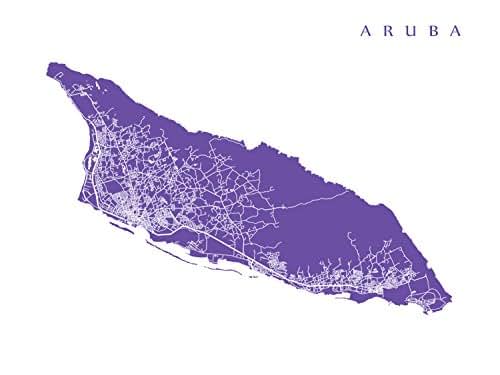Amazon.com: Aruba Map Print: Handmade