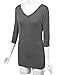 Made By Johnny MBJ WT1036 Womens V Neck 3/4 Sleeve Dolman Top with Side Shirring L Heather_Charcoal