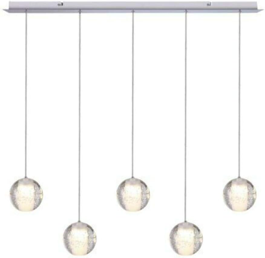Modern Lighting Crystal Bubble Ball Ceiling Pendant Light Island Kitchen Lighting Fixtures LED Halogen G4 Bulbs 110V Included (5-Lights Warm Bulbs)