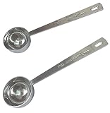 Leyaron Endurance Stainless Steel 1 Tablespoon Measuring Coffee Scoop, Set of 2