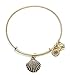 Alex and Ani Sea Shell Charm Bangle Rafaelian Gold Finish Bracelet, A11EB114RG