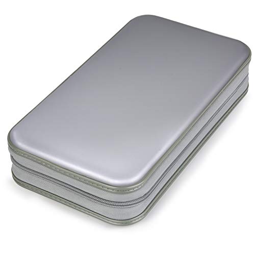 Fanspack CD Case, 80 Capacity DVD Case DVD Organizer CD Holder Case CD Storage Case Hard Plastic DVD CD Wallet (Grey)