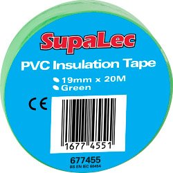 SupaLec - BE37 - PVC Insulation Tapes - Green 20 Metre Pack 10