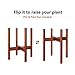 Mkono Plant Stand Mid Century Wood Flower Pot Holder Display (Plant and Pot NOT Included) Potted Rack Rustic Decor, Up to 10 Inch Planter, Brownthumb 3