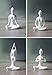 OwMell Lot of 4 Meditation Yoga Pose Statue Figurine Ceramic Yoga Figure Set Decor (White Set)