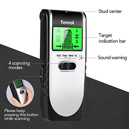 Stud Finder Wall Scanner Detector - 4 in 1 Electronic Stud Sensor Wood Beam Joist Finders Stud Sensor Edge Center Finding with battery LCD Display for Wood Live AC Wire Metal Studs Detection