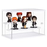 Dezzer Acrylic Display Case, Assemble Countertop Clear Two Layers Acrylic Box Or