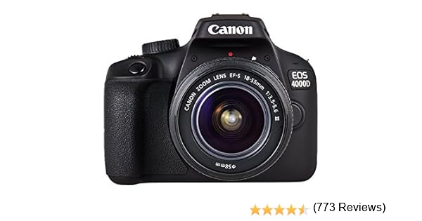 Canon EOS 4000D Camara Con Objetivo EF-S 18-55mm III, 18 MP, Negro ...