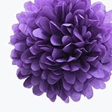 Quasimoon 12'' Dark Purple Tissue Paper Pom Poms Flowers Balls, Decorations (4 Pack) by PaperLanternStore by Quasimoon