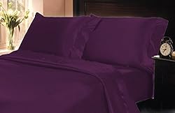 Mk Collection Twin Soft Silky Satin Solid Purple