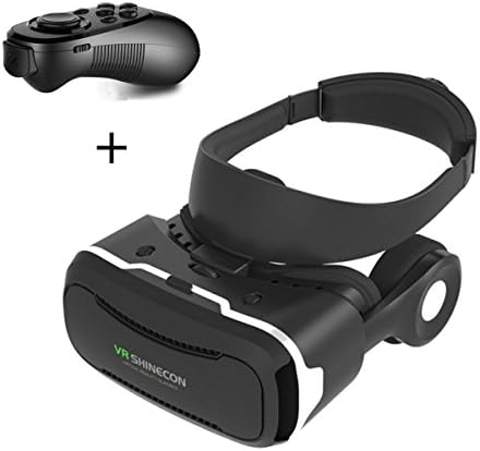 3D VR Headset,VR SHINECON 4.0,VR Glasses,Virtual Headset,Lightweight VR Box,Adjust Cardboard VR Pro + Bluetooth Remote Controller for all 4.0-6.0 Smartphones like iPhone Samsung Huawei etc.