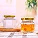 25Pack1.5oz Honey Jars,Mini Honey Jars With Dipper,Hexagon Glass Jar with Gold Lids,Glass Jar with Labels for Gifts,Wedding Favors,baby Favors and DIY Ideas