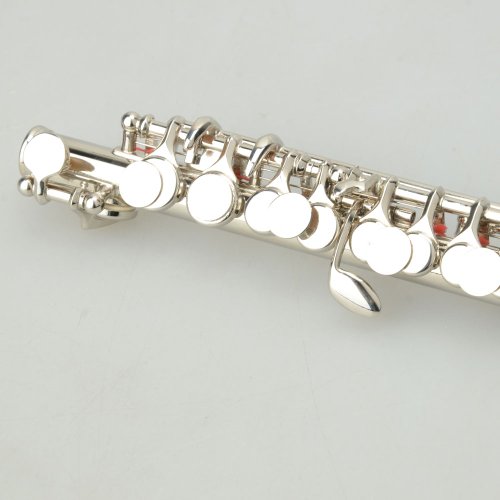 Cupronickel C Open Hole Concert Band Piccolo Set Beginner Musical Instrument+Case+Screwdriver+Lubricant (Silver)