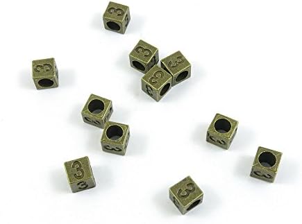 Price per 440 Pieces Jewelry Making Supply Charms Findings Filigrees P4FK6E Cube Number Numeral 3 Loose Beads Antique Bronze Findings Beading Craft Supplies Bulk Lots