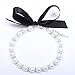 SKS PET Snow White Dog Cat Pearls Necklace Collar Bling Accessories Pet Puppy Jewelry for Girl Dogs Cats Chihuahua Yorkie (M)