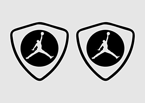 (2ea) Air Jordan Shoe Logo Trd Stickers 5in Vinyl Decal Sticker (Black)
