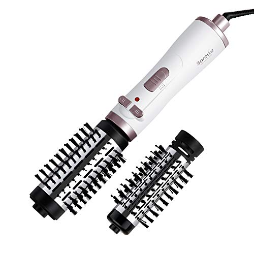 Barette Hair Dryer with Brush Volumizer Hair Dryer Brush Hot Air Spin Brush One Step Hair Dryer & Styler Curling Air Dry Brush Below Out Round Brush, 1-1/2 Inch, 2 Inch Barrels