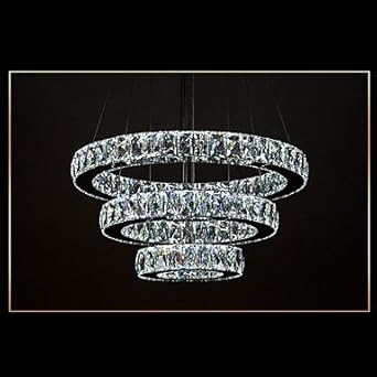Uk Led Crystal Pendant Lights Modern Lighting Cool White Three