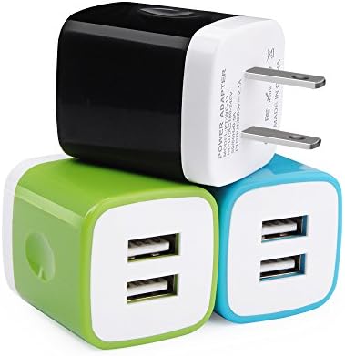 USB Wall Charger, UorMe 3PC 2.1A Dual Port Travel Adapter High Speed Wall Cube for iPhone X/8/7/6/6 Plus, Samsung Galaxy S9 S8 S7 S6, Note 5 4, HTC, LG, Nokia, Google Pixel Nexus, Blackberry and More