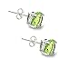 Silver Tone Birthstone Peridot August Crystal Stud Earrings with Swarovski Elements