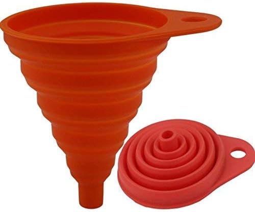 Hojo Silicone Funnel Collapsible Flexible Foldable Kitchen Gadget Hangable Household Liquid Oil Dispensing Kitchen Tool Multicolor