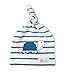 Baby Hat Newborn, Adjustable Top Knot Hat, Beanie Hats Stripe, Two Pack, 100% Soft Cotton, Hospital Hat, Perfect Baby Shower Gift, Cute AMU The Turtle and Joie The Rabbit Print