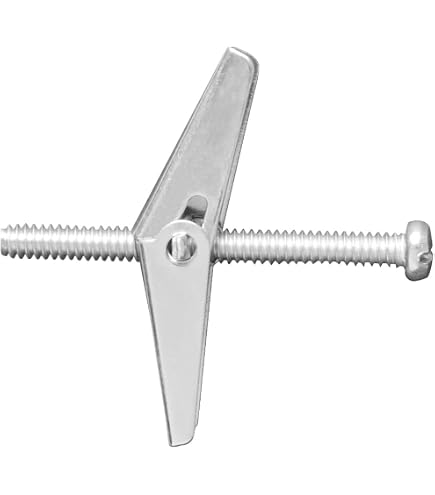 Hillman Toggle Bolts – Heavy Duty Drywall Anchors, 3/16" Screws, 12-Pack, 120-620 Lbs Capacity – Self-Drilling, Works On Drywall, Hollow Block, Plaster, Tile