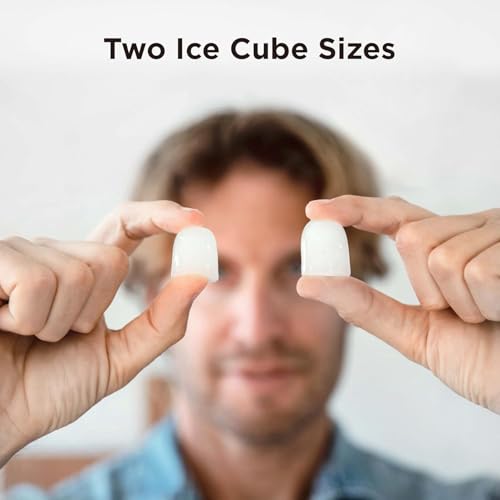 Silonn Ice Maker Countertop, 9 Cubes Ready in 6 Mins, 26lbs in 24Hrs, Self-Cleaning Ice Machine with Ice Scoop and Basket, 2 Sizes of Bullet Ice for Home Kitchen Office Bar Party