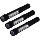 NewVan Tech 3 in 1 Multi-Function LED Flashlight with Magnetic Base, Black, Pack of 3