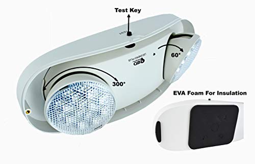 Outdoor Rated Ultra-Bright White LED Emergency Light(Bug Eyes) with Battery Backup, Wet Location Listed, 90-Minute Minimum Capacity, UL Certified, 5 Years Warranty
