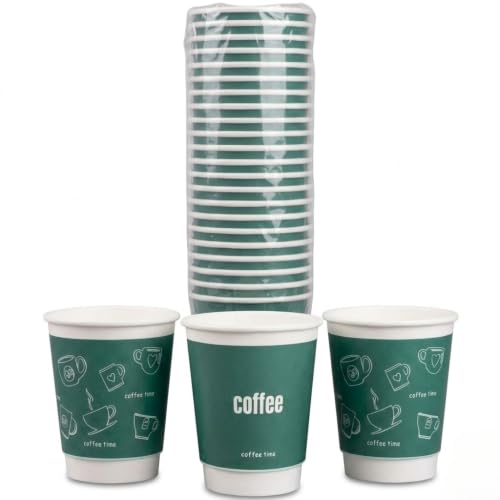 SELFIE CAT 25Pcs 10oz Double Wall Paper Cups for Majlis & Karak Tea