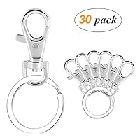 LAKIND 30 pcs Swivel Lobster Clasp Snap Hooks Small with Key Ring