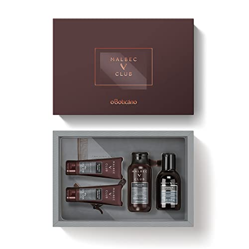Malbec Mini Travel or Gift Set for Men. Limited Edition Set of Men’s Travel-Size Body Care Essentials in a Signature O Boticário Gift Box. Set of 4 Minis