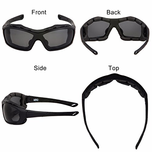 WYND Blocker Polarized Riding Sunglasses Extreme Sports Wrap Motorcycle Glasses (Black / PZ Smoke)