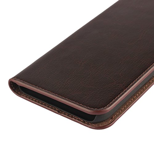 Google Pixel XL Wallet Case, Jaorty Genuine Leather Folio Flip Case Cover Book Design with Kickstand Feature with Card Slots/Cash Compartment for Google Pixel XL (5.5") - Dark Brown - Thumbnail 6