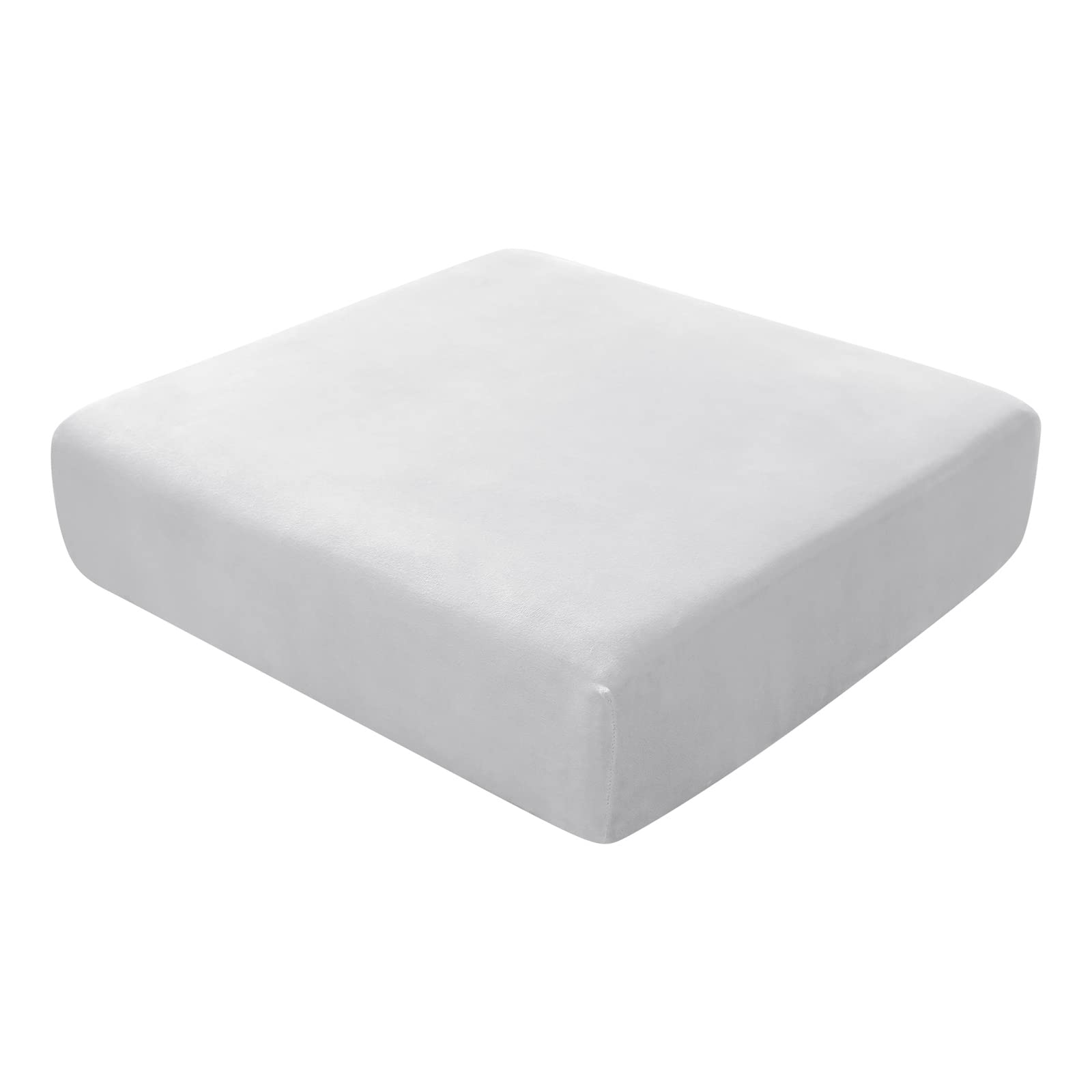BXFUL Sofa Seat Cushion Covers, Sofa Cushion Slipcovers Stretch Velvet, Couch Cushion Covers Replacement for Individual Cushion with Elastic Fabric (1-Seater,Light Grey)