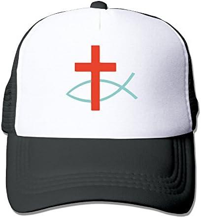 Ichthys And The Cross Unisex Mesh Truck Hat Caps Outdoor Sports (5 Colors)