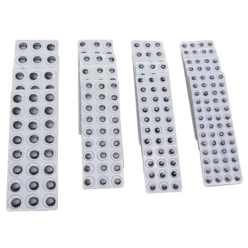 Peel and Stick Wiggly Eyes Black - 500 Pack, Includes 7mm, 10mm, 12mm, 15mm Siz…