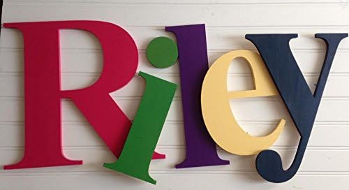 BRIGHT RAINBOW CUSTOM HAND PAINTED WOODEN NURSERY WALL LETTERS