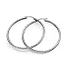 Sterling Silver 2mm Diamond-Cut Round Hoop Earrings, 25mm